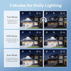 OREiN 4500LM/30W Flood Lights Outdoor, 240°/40FT Motion Sensor Outdoor Lights, Dusk to Dawn/Auto/Test Mode, IP65 Waterproof LED Security Light for Yard Garden, White (Hardwired)