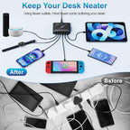 MaxLax 120W 6-Port USB Desktop Rapid Charging Station, 3 USB-C Ports + 3 USB-A Ports, PD & QC Smart Adaptive Charging, Compatible with MacBook/iPhone/Samsung/iPad and More(Black)