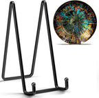 IPAME 8 Inch Large Plate Stands for Display - Metal Square Wire Plate Holder Display Stand + Picture Stand for Book, Platter, Plaque, Photo Easel (2 Pack)