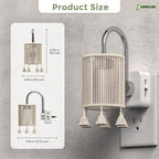 L LOHAS LED Night Lights Plug into Wall, 2 Pack Boho Fabric Cylinder Night Light with Tassel, 0-100LM Dimmable Night Lights, Dusk to Dawn Sensor, Vintage Nightlight for Bedroom, Living Room, Hallway