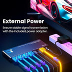 JCHICI 1x4 HDMI Splitter 4K@60Hz 4:4:4 HDR - with Audio Extractor (Optical/3.5mm), HDMI Switcher Splitter with EDID Management & Downscaler, HDCP 2.2 Compatible for PS5/Xbox/Apple TV (18Gbps)