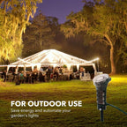 BN-LINK Outdoor Power Stake Timer with Mechanical, 6 Grounded Outlets - 6 ft Cord, Weatherproof for Outdoor Lamps Lights 1875W/15A ETL Listed