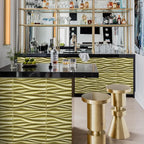 STICKGOO 3D Wall Panels for Interior Wall Decor, Champaign Gold Wave Design Accent Wall Panels, 19.7" x 19.7" Decorative PVC Wall Panels for Living Room, Lobby, Office