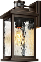 VIANIS Advanced Motion Sensor Light Outdoor, Large Bronze Exterior Lighting Fixtures, Easy-to-Install, Aluminum Waterproof Porch Lights Outdoor with Water Glass for Porch, Garden, Front Door