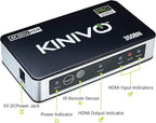 Kinivo HDMI Switch 3 in 1 Out 4K 60Hz (HDR 10, High Speed 18Gbps, IR Remote, HDCP2.2, Dolby Vision, VRR) - 350BN Switcher Compatible with Roku, PS5, Xbox, Apple TV, Nintendo Switch 2, Cable Box
