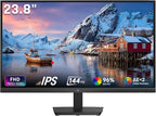 KTC 23.8 Inch Gaming Monitor, FHD@144Hz 120Hz Monitor with IPS Panel, Hardware Anti-Blue Light, 95% DCI-P3, 99% sRGB, ΔE＜2, 300 cd/㎡, 1500:1, Flicker Free and Adaptive Sync for Working and Gaming