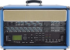 Sound Town Vintage 6U Amp Rack Case, 12.5" Depth with Rubber Feet, Dust Cover, Kickstand, Beau Blue (STVRC-6BL)