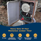 T104M Electromechanical Timer Switch Versatile Scheduling Manual Override,1-12 Cycles Per Day - Manual Override
