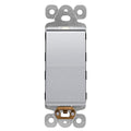 LIDER Minimalist Design Matte Finish Lighted Decorator Switch, Frameless Paddle Light Switch with Locator Light, Grounding Screw, 15A 125V, UL Listed, LS15-1P-SV, Silver