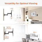 Amazon Basics Full Motion TV Wall Mount fits 12" to 40" TVs and VESA 200x200, Black