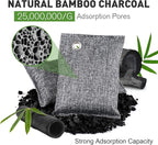 TUXIYA 20Pack Activated Charcoal Odor Absorber, Odor Eliminator for Strong 0dor,Shoe Deodorizer,Bamboo Charcoal Air Purifying For in Car,Closet,Shoe, Basement,(100g /3.53oz Each)
