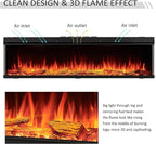 LegendFlame 71" W Smart Build in Electric Fireplace Insert, 1-2-3 Sided View, Heater 750W/1500W, Multi Colors of Flame & Fuel Bed, Alexa/Google Assistant Enabled