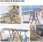 Heavy Duty Clothes Drying Rack Foldable –71" Extra Large Clothes Airer Drying Rack, Extra-ThickMetal Laundry Dryer Stand with Wheels, Free-Standing Design Indoor & Outdoor Use, 71inchx17.7inch