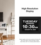 American Lifetime Large Digital Clock for Seniors, Black, 8 inch, with Day & Date, Customizable Alarms, Auto-Dimming, Multi-Language Support, Battery Backup, Easy Setup, and Gift Option