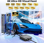 HDMI 2.1 Splitter 1 in 2 Out 4K 120Hz with 8K HDMI Cable and Power Adapter, BolAAzuL 8K 60Hz 1x2 HDMI Y Splitter with Audio Out for Dual Monitors Duplicate, Support HDCP 2.3 HDR for PS5/Xbox/PC/TV