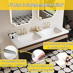 Bathroom Vanity with Double Sink - Bathroom Cabinet Vanity Including Grille Shaped Panel | Bathroom Vanity Double Sink, Soft Light LED Lights & Smart Defogging Mirror (Mirror, 72IN)