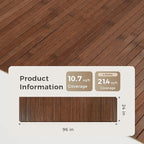 OUZUGIE 2 Pack 96x24 Inch Natural Bamboo Wall Panel – Coffee Pole Wrap Paneling for Walls, Ceilings, Cabinets, Furniture – Ideal for Bedroom, Living Room & Office DIY Decor