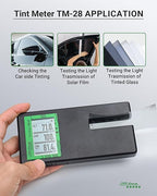 Digital Car Window Tint Meter TM-28 – Side Window Tint Tester for Light Transmission, UV/IR Rejection, Auto Calibration, Display Rotation