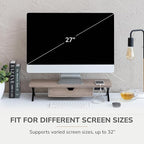 Anji Mountain Monitor Stand - Desktop Organizer & Laptop Riser, Ergonomic Monitor Riser, Space-Saving Monitor Stand for Desk, Durable Construction, Easy Assembly, Ideal for Home & Office,Biscotti