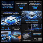 GEEKOM GT15 Max AI Mini PC, with Intel Core Ultra 9 285H&Arc 140T GPU (99 Tops), 32GB DDR5 (Not LPDDR), 1TB SSD, Windows 11 Pro, WiFi 7, Dual 2.5GbE, USB4, 8K, Desktop Computer for Home Office&Gaming