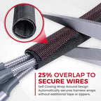 Automotive Wire Sheathing Split Wire Loom Braided Mesh Woven Cable Sleeve for Wires/Cable Cord Protector (1/2" - 65 Feet)