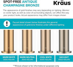 KRAUS Oletto Single Handle Kitchen Bar Faucet with QuickDock Top Mount Installation Assembly in Spot Free Antique Champagne Bronze, KPF-2600SFACB