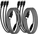 IDISON USB C Multi Charging Cable [2Pack 4FT], 3 in 1 Charging Cable Nylon Braided USB-C Multiple Charger Cord with Type-C, Micro USB and IP Port for iPhone 16/15 Series/Cell Phones and More