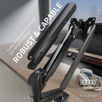 Single Monitor Arm Desk Mount，Gas Spring Monitors Arm for 17-32 inch Screens,Adjustable Computer Monitors Stand up to 4.4 to 19.8 lbs,Vesa Mount with Clamp and Grommet Base, VESA 75 & 100mm