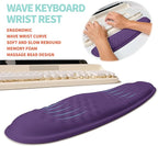 KUOSGM 2-in-1 Ergonomic Set, Wave Rise Keyboard Wrist Rest and Massage Bulge Slope Mouse Pad Wrist Support, Cushion Memory Foam Integrated to Relieve Wrist Pain, Dark Purple