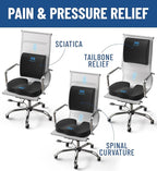Everlasting Comfort Doctor Recommended Memory Foam Seat Cushion for Office Chairs & Car - Ergonomic Office Desk Accessories - Cushions for Tailbone Pain Relief, Sciatica & Back Support Pillow
