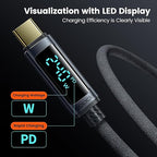 toocki USB C Cable 3.3ft 240W Fast Charging Cord with LED Display Compatible with iPhone 17 16 15 Pro Plus Pro Max Air, iPad Pro, Samsung Galaxy S24 S23, Switch, MacBook Air, Pixel
