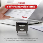 Promot Void Self Inking Rubber Stamp - Refillable Stampers for Office - Business, Accounting, Bookkeeping, Coding, Legal, Notary, Work, Ordering, Inventory Stamps - Red Ink