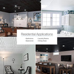 Genesis 2ft x 4ft Stucco Pro Black Ceiling Tiles - Easy Drop-in Installation – Waterproof, Washable and Fire-Rated - High-Grade PVC to Prevent Breakage - Package of 10 Tiles