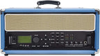 Sound Town Vintage 4U Amp Rack Case, 12.5" Depth with Rubber Feet, Dust Cover, Kickstand, Beau Blue (STVRC-4BL)