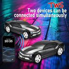 WSTER WS-592 Supercar Design Bluetooth Replica Speaker – Portable Car Model Wireless Speaker with TWS Stereo, FM Radio, LED Party Lights, USB/TF Playback, Hands-Free Calling, Microphone(Black)