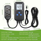 DIGITEN Humidity Controller Pre-Wired Digital Humidistat with Temperature Display, Dual-Stage Outlet Humidifier /Dehumidifier for Mushroom,Reptile, Greenhouse, Fan, Grow Tent