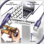 USB C Cable [2Pack, 10ft] 240W Fast Charging Type C Cord, Nylon Braided USB 2.0 Cable for iPhone 17 16 15 Pro Plus Pro Max Air, iPad Pro, Samsung Galaxy S24 S23, Switch, MacBook Pro, Pixel-Purple