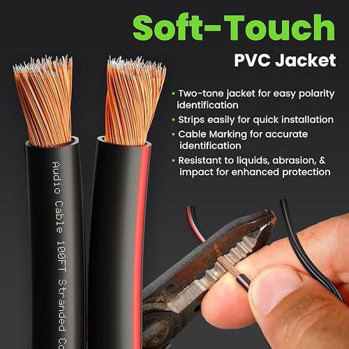 16AWG Speaker Wire, GearIT Pro Series 16 Gauge Speaker Wire Cable (500 Feet / 152.4 Meters) Great Use for Home Theater Speakers and Car Speakers, Black