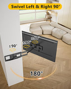 48'' Extension Extra Long Arm TV Wall Mount, Heavy Duty Full Motion TV Wall Mount for 37 to70,75,77,80,85'' Screens, Max VESA 600x400mm, Hold 110 lbs, 16''-24'' Wood Studs/Concrete/Brick Wall