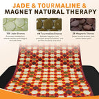UTK Far Infrared Heating Pad, 5X Pain Relief for Back Waist Abdomen, Gift for Women Men, FSA-HSA Eligible Weighted Mat with Magnets Stone, Jade & Tourmaline, Hotter to 159℉, 4H Auto-Off, 21'' x 31''