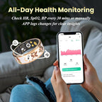 Enamel Craft Smart Ring for Women & Men - No Subscription Fee Fitness Tracker with Sleep Tracking, Heart Rate, SpO2 - IP68 Waterproof for iPhone Android - Activity Tracker, Remote Camera Size9
