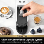 CHULUX RectoCafé Espresso Machine for Nespresso Original Capsule Pod, 20 Bar Professional Italian Pump Coffee Machine, Extra Mini Espresso Maker for Home & Office, White