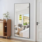 36x72inch Bathroom Mirror, Black Rectangle Mirror with Thin Metal Frame, Large Rectangular Wall Mirrors for Bathroom, Living Roomm, Hair Salon, Big Farmehouse Mirror Hang Horizontal/Vertical