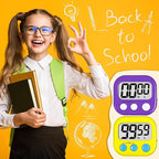 ZILLEEN Classroom Timer for Kids Teachers 2 Pack Digital Timers, Purple & Yellow