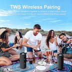 YOLOEMOT Portable Speaker Bluetooth, Powerful Deep Bass, Wireless Stereo Pairing, IPX7 Waterproof Dustproof,12H Playtime, Portable Outdoor Speaker for Travel, Sport, Party, Biking (Black)