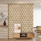 ARMURO Hexagon Wall Panels - 4 PCS Wood Panels for Wall - Natural Oak Wood Veneer Hexagon Sound Panels - Sound Absorbing Panels for Walls and Ceiling (23.8" W x 29" L)