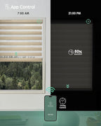 Yoolax Motorized Zebra Blinds Works with Alexa, Motorized Blinds with Remote Custom Size, Privacy Electric Zebra Shades for Windows (80% Shading Luxury Coffee)