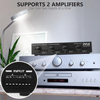 Pyle 4 Channel High Power Stereo Speaker Selector with Volume Control - Rugged and Durable Housing Construction, Cabinet Heat Sink, Plug and Play Easy Install - PLSHVC412