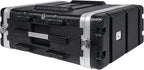 Sound Town Lightweight 4U PA DJ Rack/Road Case with ABS Construction, 19” Depth and Heavy-Duty Latches (STRC-A4U)