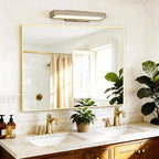 40x48inch Gold Bathroom Mirror, Silver Rectangle Mirror with Frame, Large Rectangular Wall Mirrors for Bathroom, Living Room, Hair Salon, Big Farmhouse Mirror Hang Horizontal/Vertical